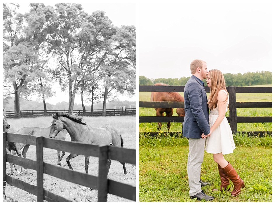 middleburg va engagement photos with a horse