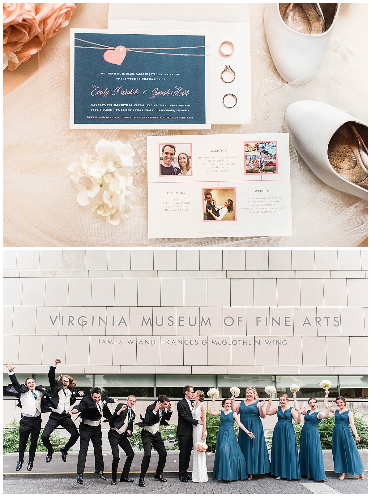 Virginia Museum of Fine Arts Wedding: VMFA, invitation suite, wedding details, wedding party 