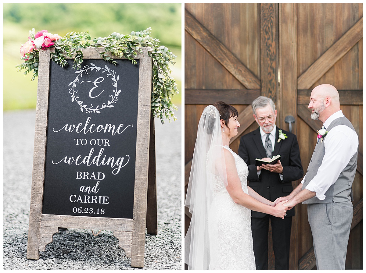 Rustic Charlottesville Farm Wedding: Welcome Sign and Ceremony