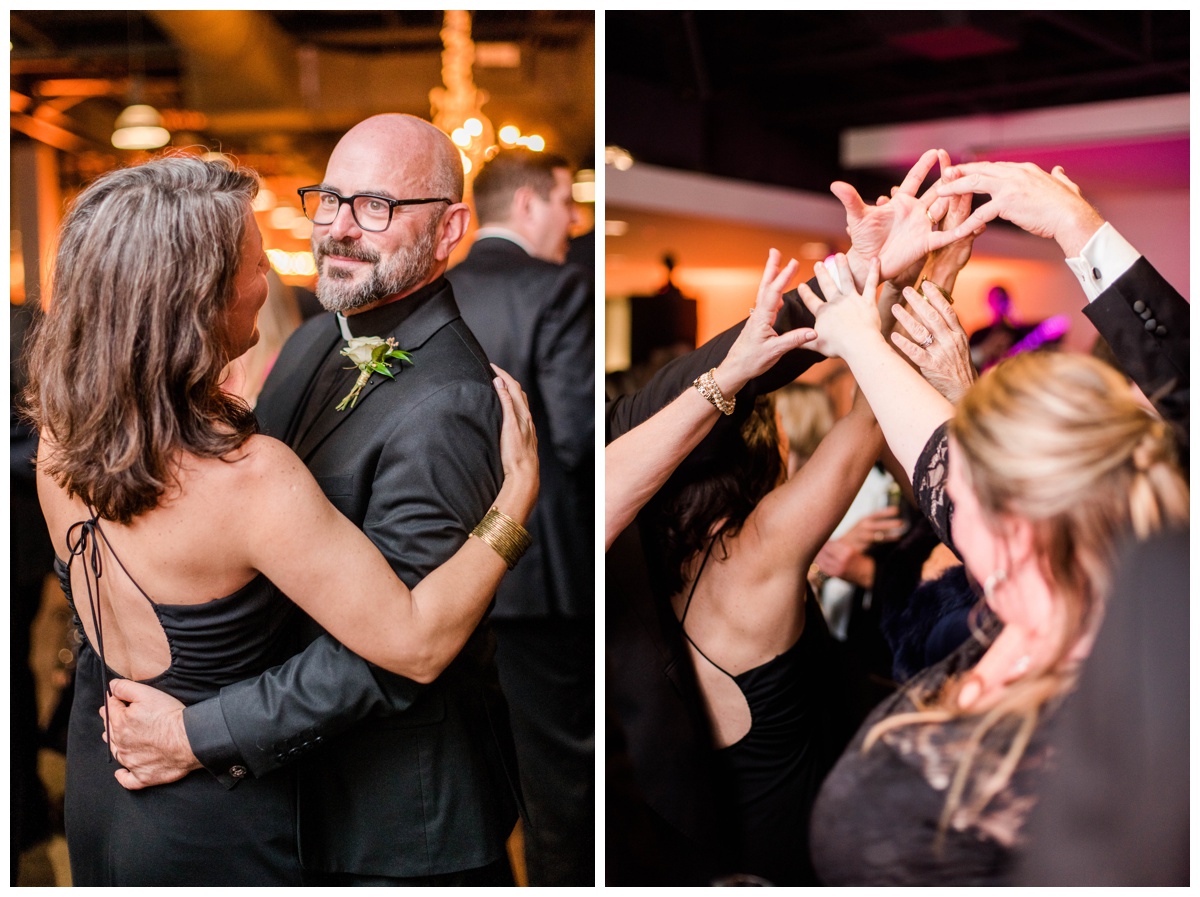 richmond wedding new years eve wedding ideas black and gold wedding colors wedding reception bon secours redskins training events center rva wedding photographer people guests dancing