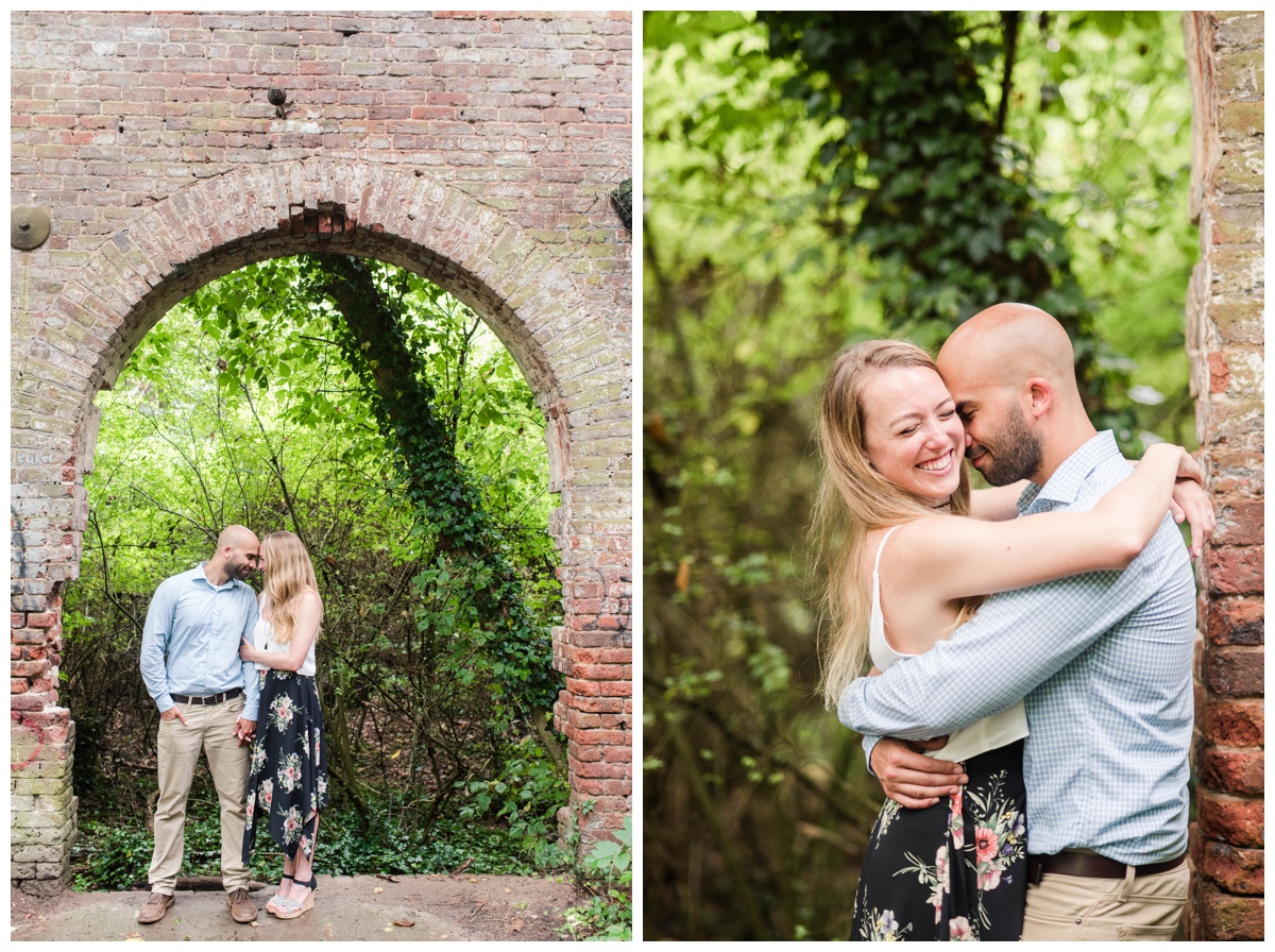 historic richmond engagement at tredegar ironworks in rva virginia engaged couple by sarah & dave photography