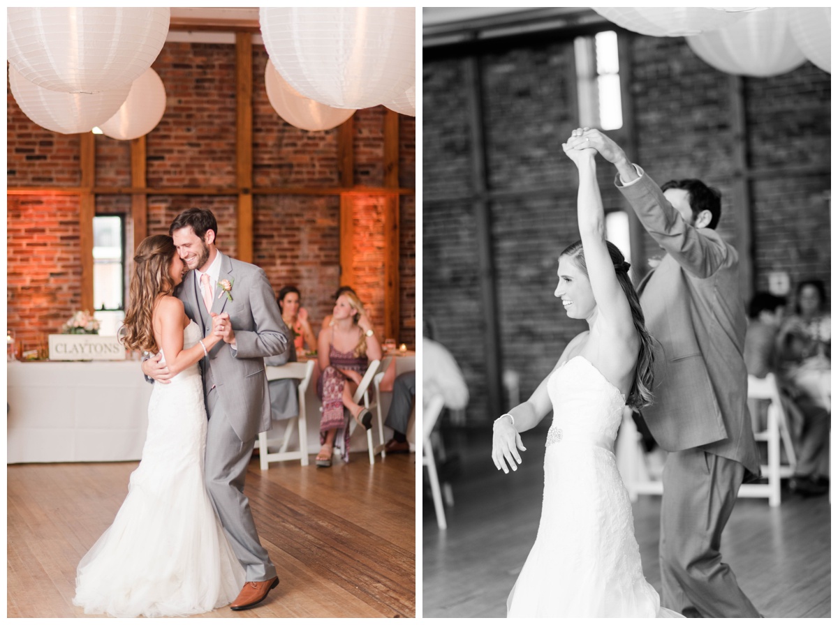 american visionary art museum wedding in baltimore maryland by richmond wedding photographer sarah & dave photography pink coral peach wedding colors summer wedding inspiration bride and groom dancing
