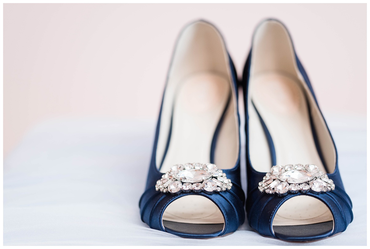 shades of blue wedding inspiration at quirk hotel in richmond virginia by rva wedding photographer sarah & dave photography blue jeweled bridal shoes with peep toe 