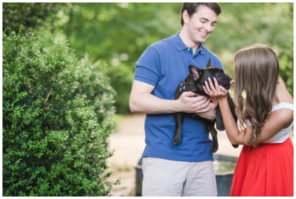 Summer Tudor Place Engagement in Washington DC by Sarah and Dave Photography dog kisses