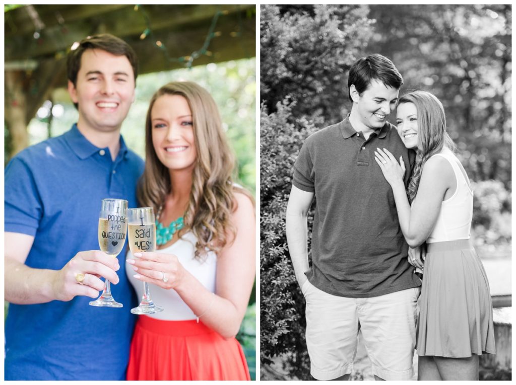 Summer Tudor Place Engagement in Washington DC by Sarah and Dave Photography champagne glasses