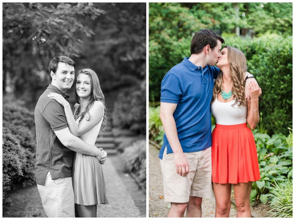 Summer Tudor Place Engagement in Washington DC by Sarah and Dave Photography kissing
