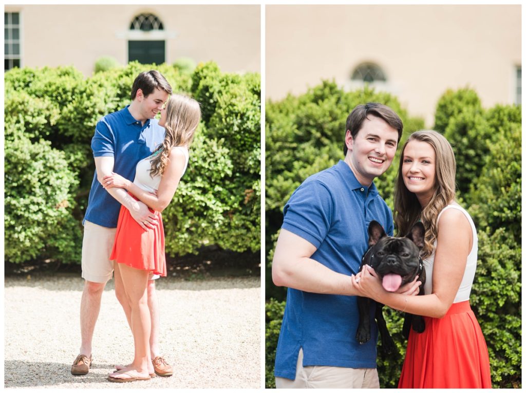 Summer Tudor Place Engagement with a dog in Washington DC by Sarah and Dave Photography DC wedding engagement elopement proposal photographer