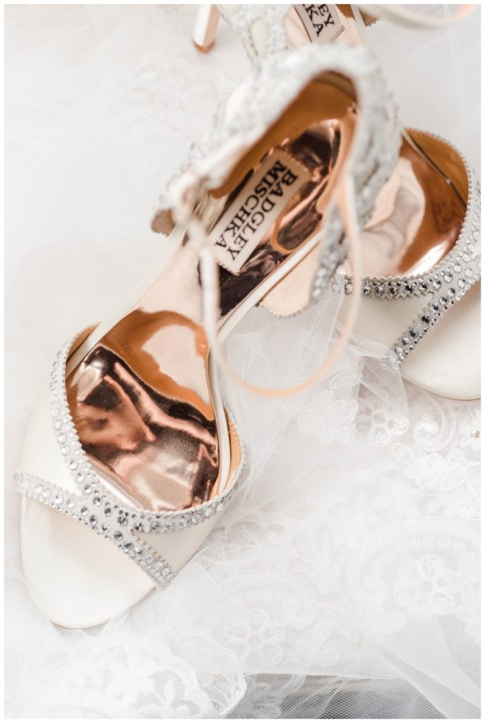 Classic Engineers Club Wedding in Baltimore by Sarah & Dave Photography Featured in BaltimoreWeds Badgley Mischka wedding shoes