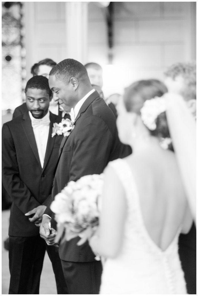 Classic Engineers Club Wedding in Baltimore by Sarah & Dave Photography Featured in BaltimoreWeds groom smiling