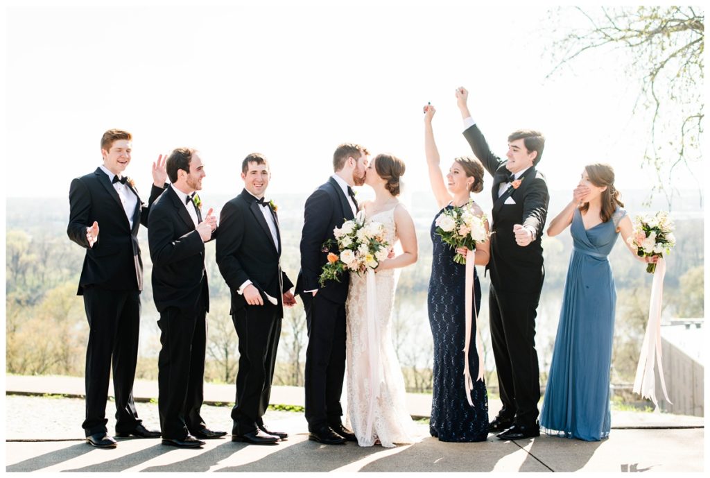 branch museum wedding in richmond va by rva wedding photographer sarah & dave photography formal portrait outdoors hands up