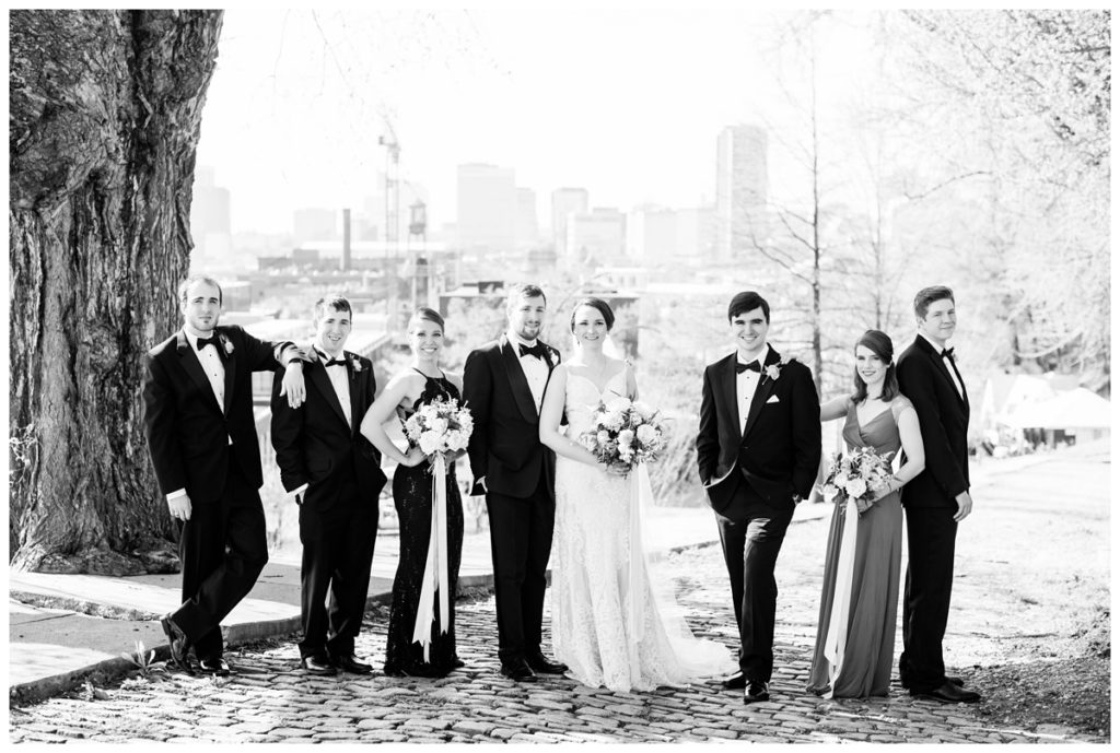 branch museum wedding in richmond va by rva wedding photographer sarah & dave photography formal portrait outdoors looking straight ahead