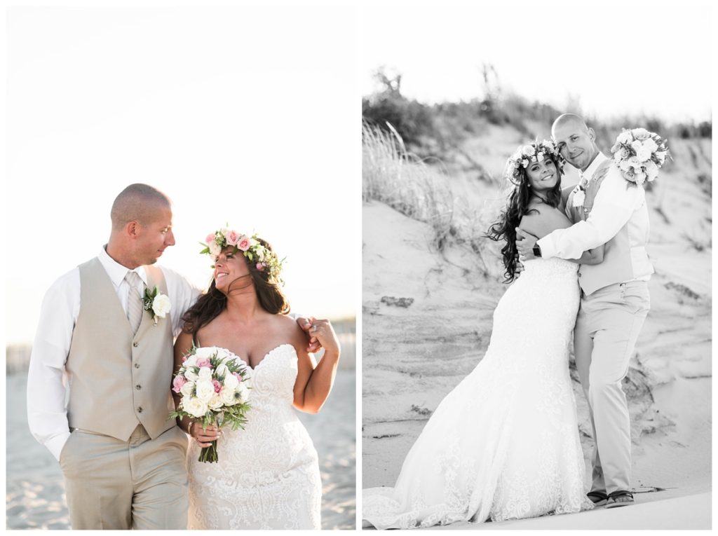 maryland bride and groom formal portraits at the beach in september