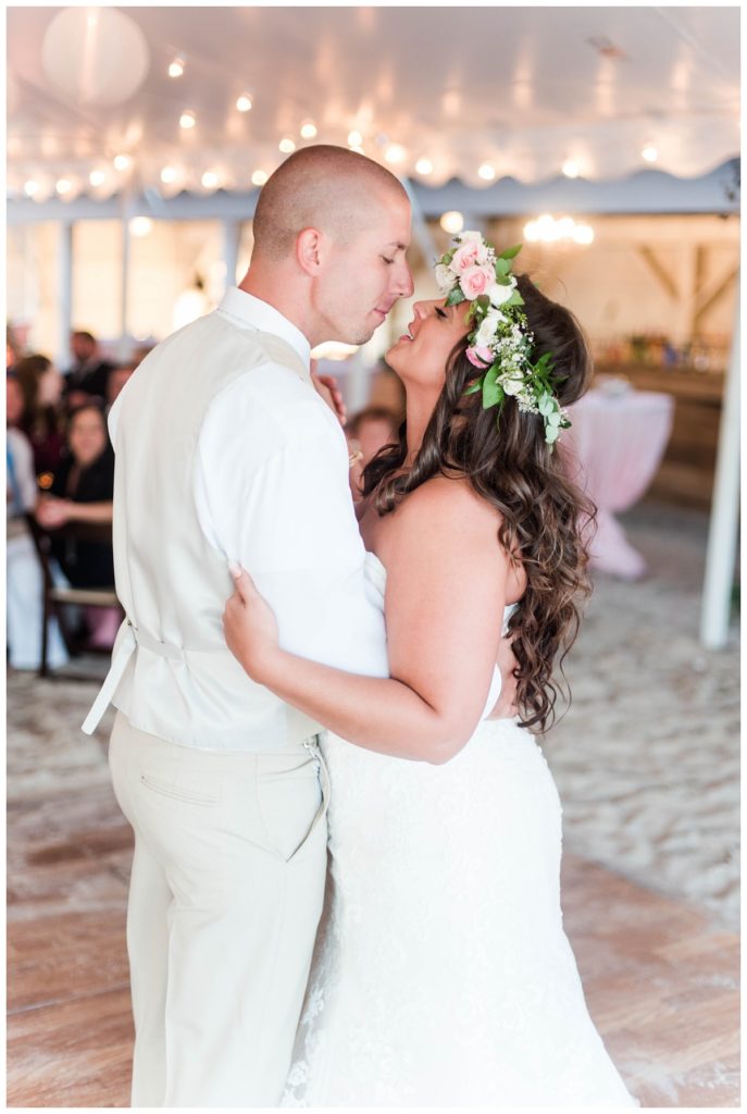 first dance photos at the beach by richmond wedding and engagement photographer Sarah & Dave Photography