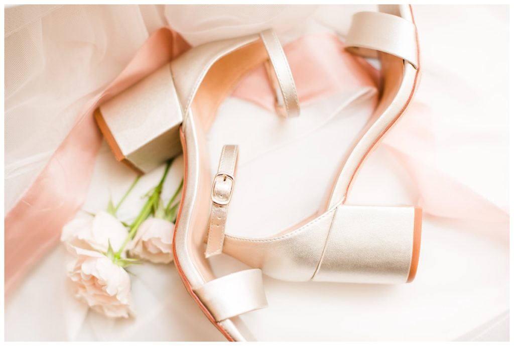 even target has bridal shoes! these nude heels with ankle strap are from their A New Day line and were perfect match to the bride's paloma blanca wedding dress