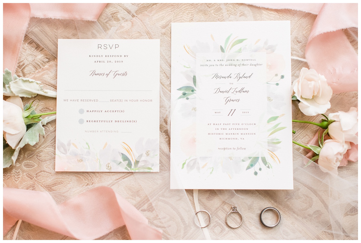 nearly neutral and light pink wedding color theme. wedding invitations flatlay. obsessed with details.