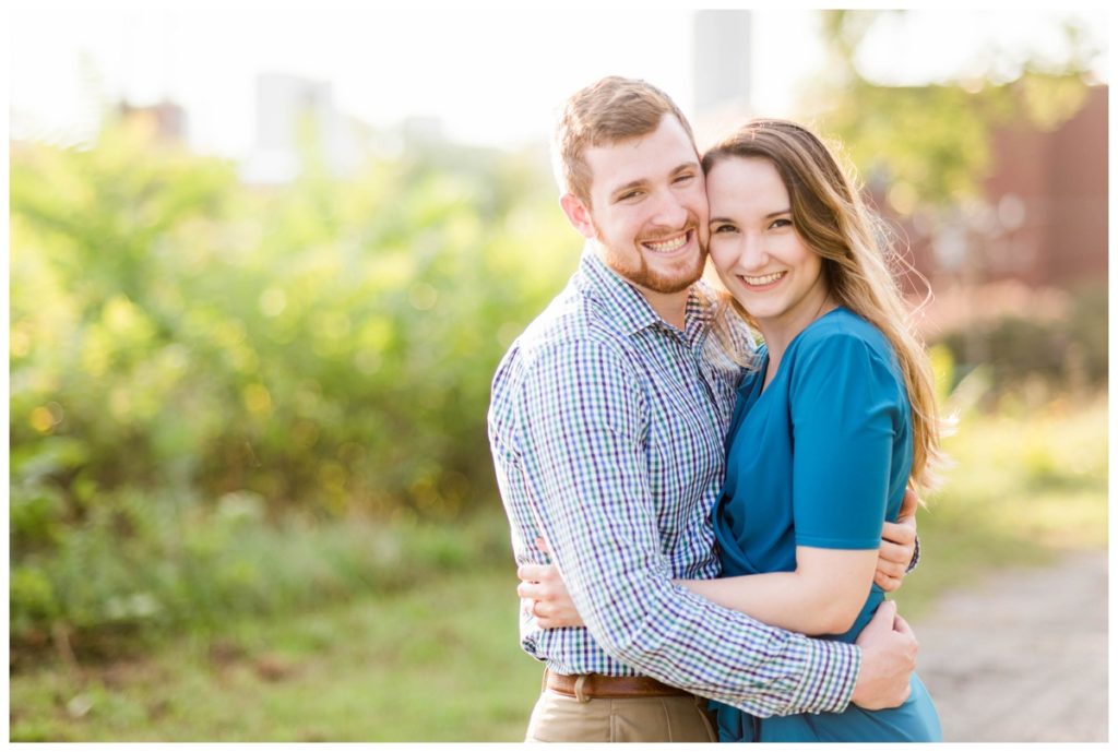 engagement photos with grace and reid at libby hill park in the spring in richmond