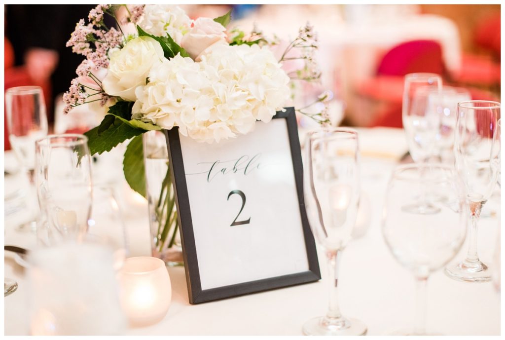 table centerpieces numbers and floral arrangements