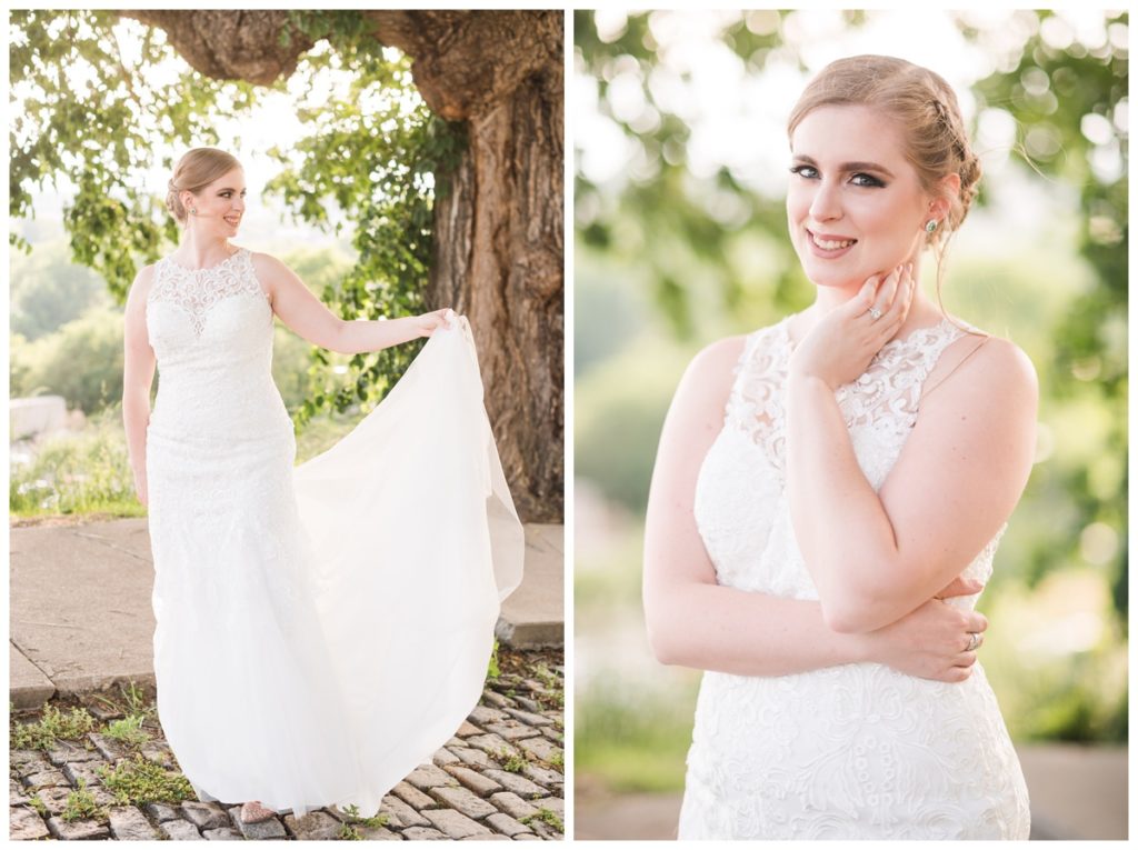 bridal portrait outdoors in the summer