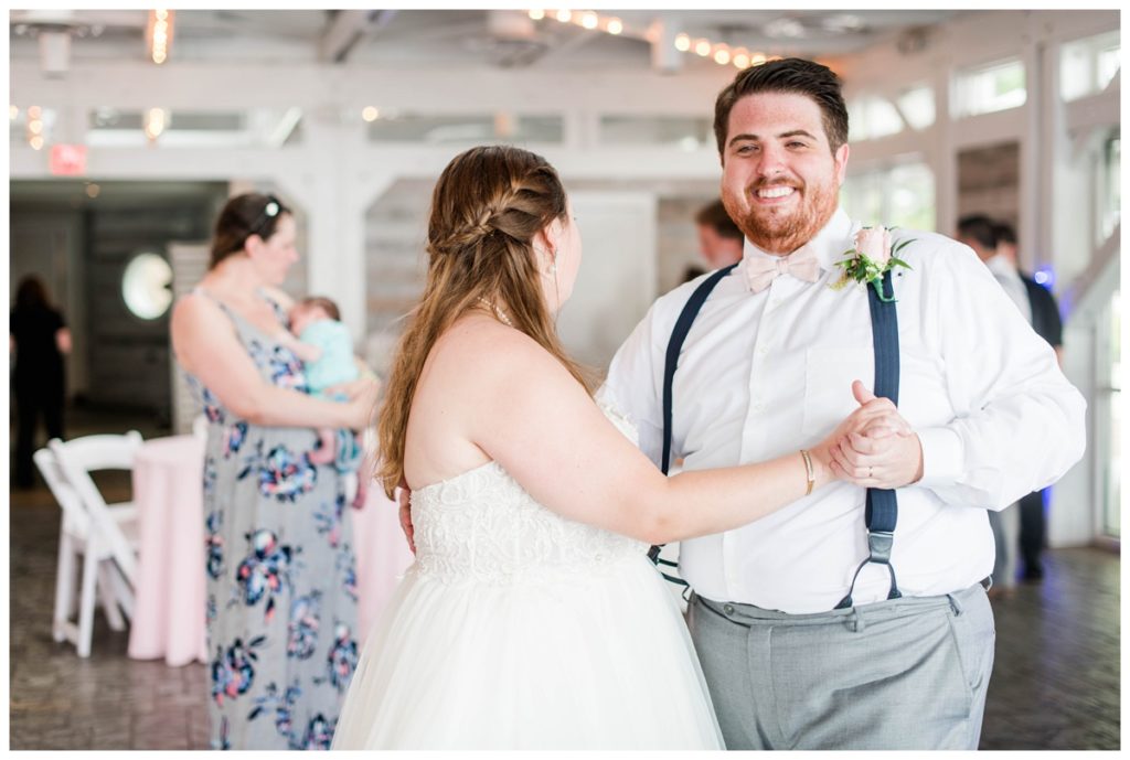 couple smiling - dancing at rva wedding in the summer