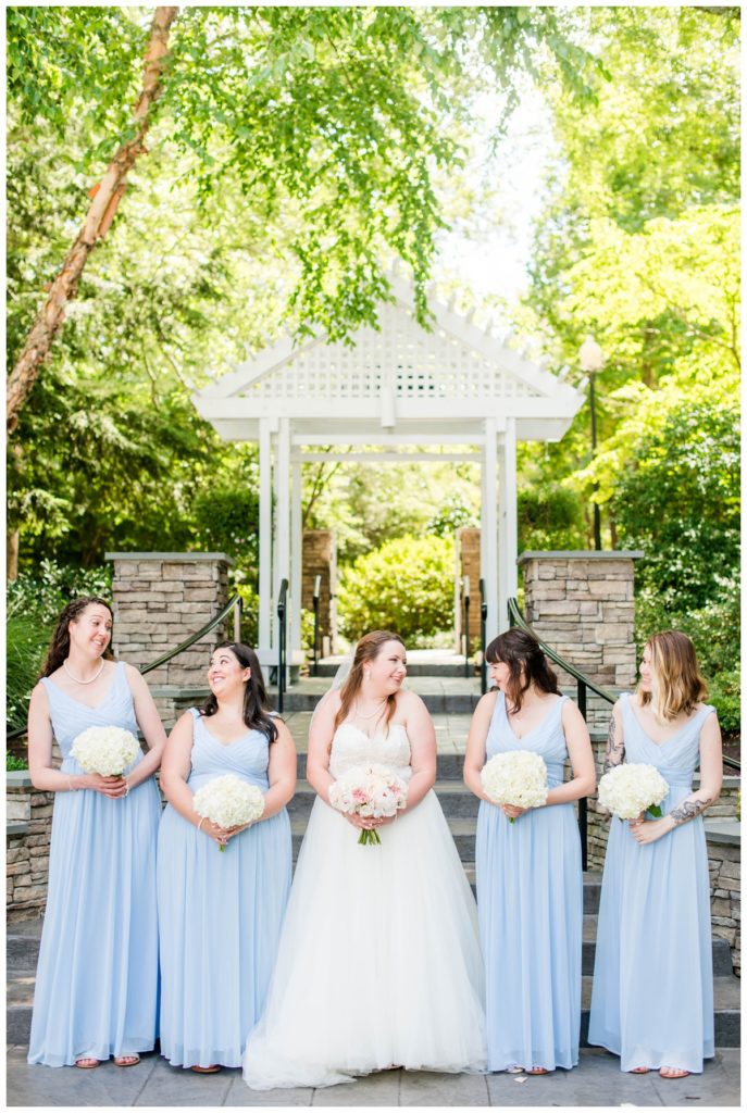 light blue bridesmaid dresses and bride and wedding party bridesmaid photo