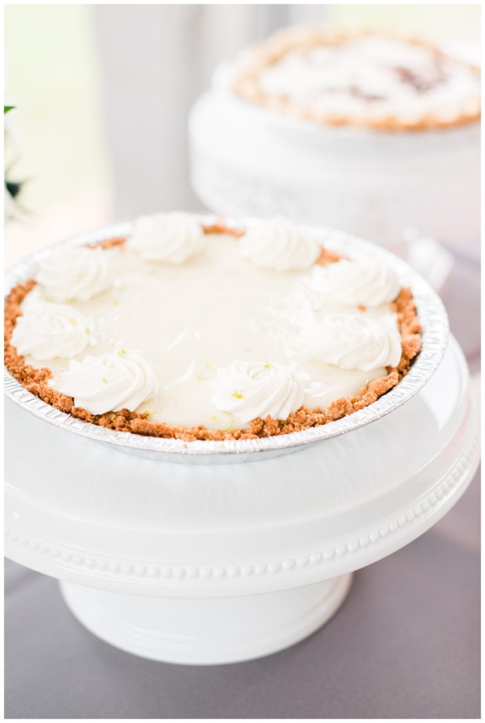 yummy! pies instead of wedding cake are one of our favorite wedding catering ideas ever