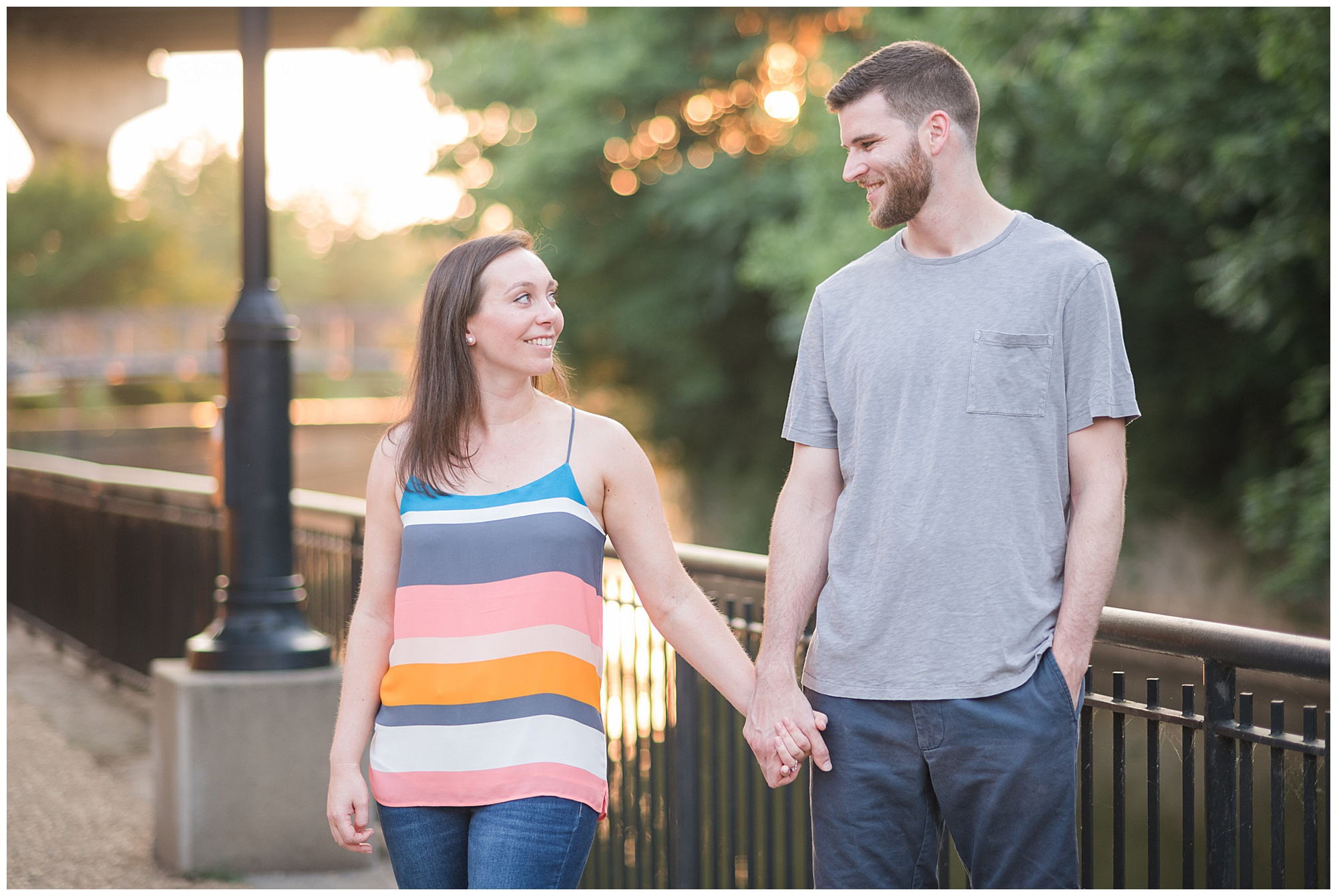spring engagement photos along canal walk in richmond virginia rva in may