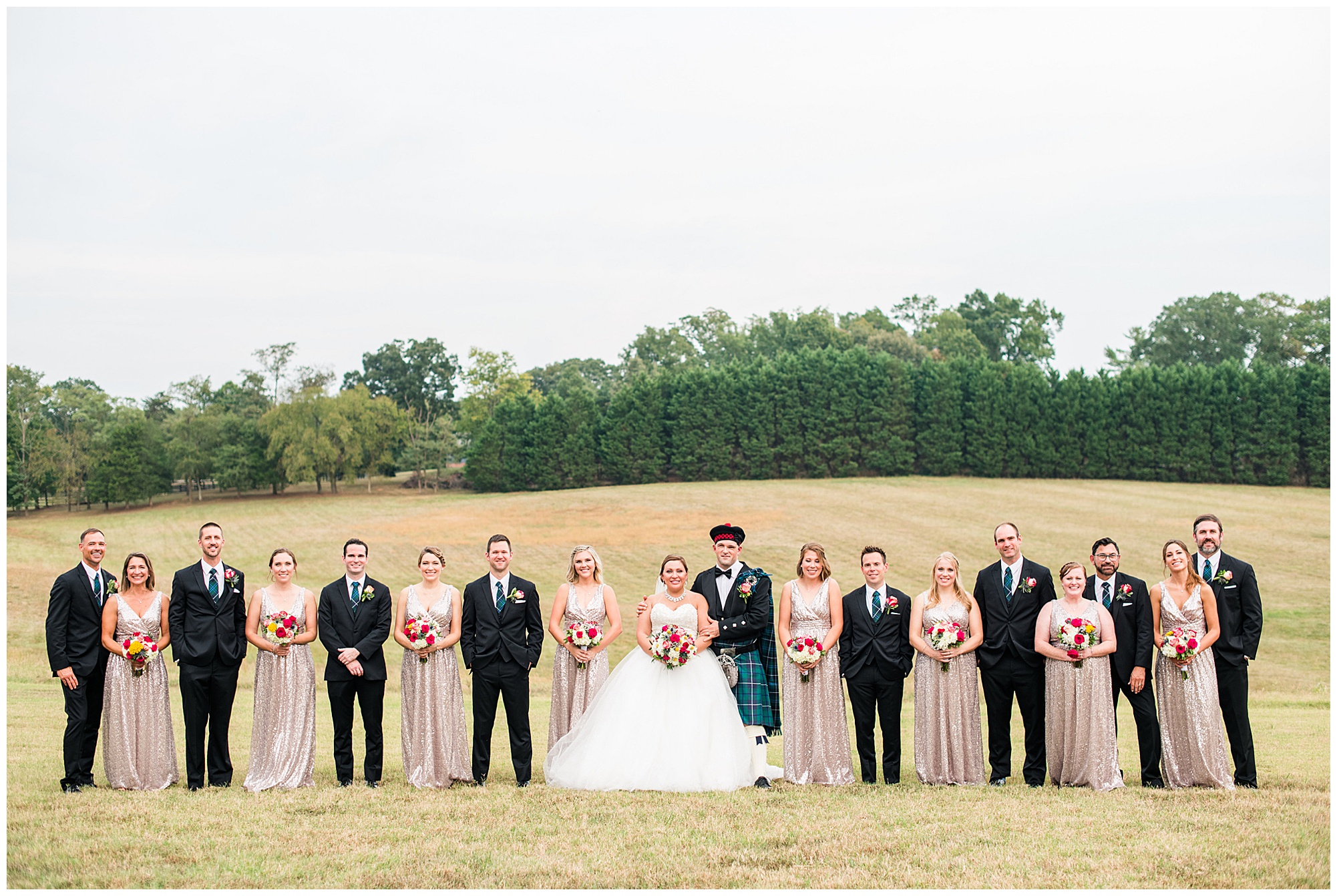photo of wedding party. fall wedding in rva in september. 