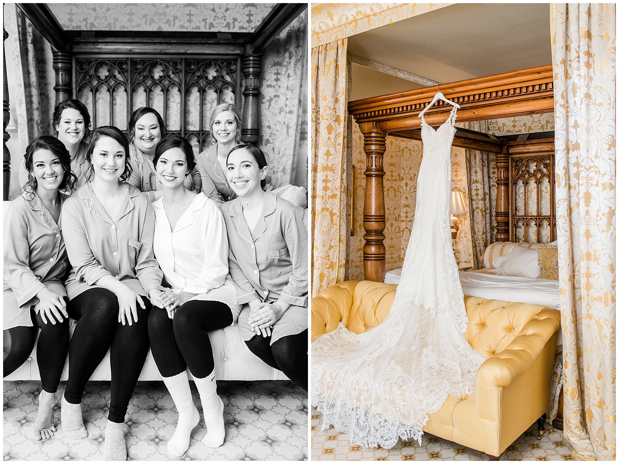 bride and wedding party in bridal suite at dover hall estate. prewedding day detail photo. by richmond va wedding photographer, sarah & dave photography