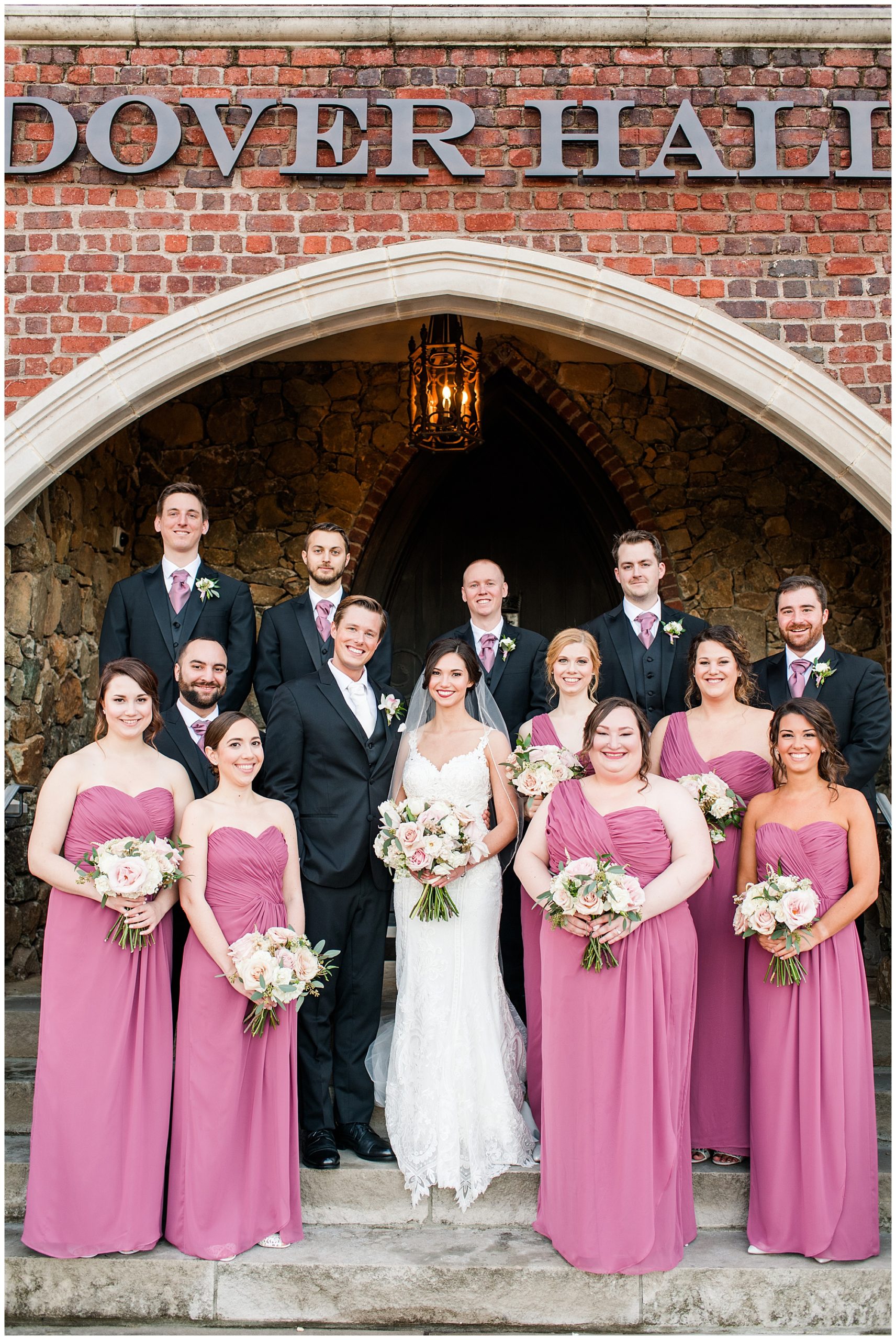 bride and groom formal portraits with wedding party at dover hall estate. by sarah & dave photographer, richmond rva wedding photographer.